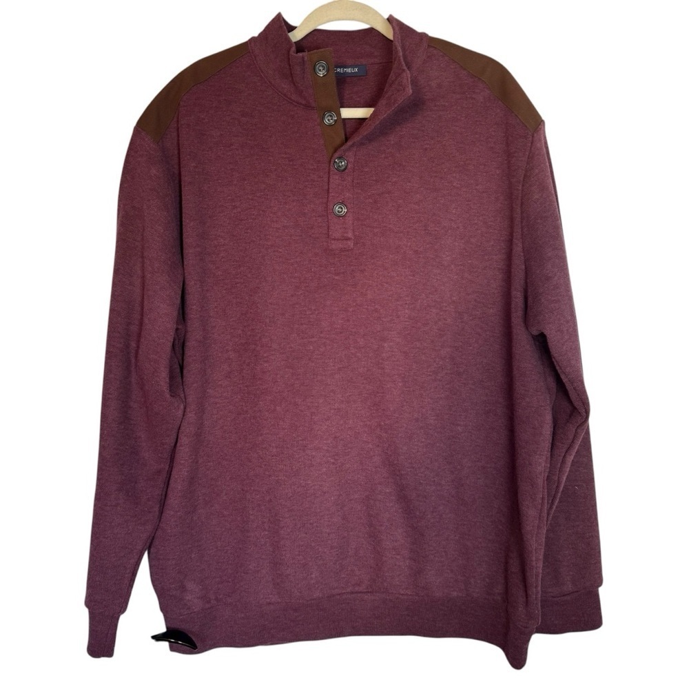 Daniel Cremieux Plum Henley Button XL Sweater